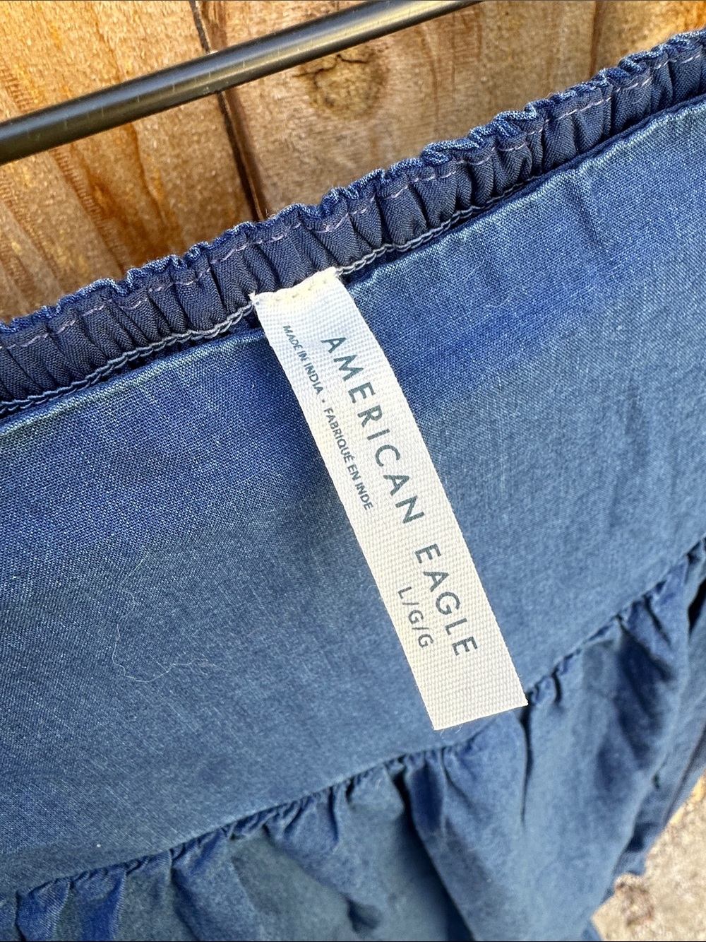 American Eagle Outfitters Navy Blue Maxi Skirt with Ruffle Hem - Picture 2 of 3